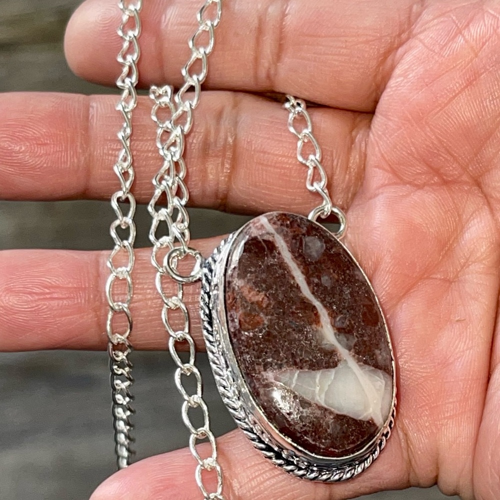 Coconut Jasper Pendant Necklace “Calming Stone” - Picture 3 of 14